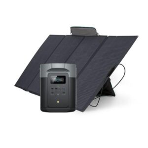 combo solar portátil delta 2 max (2048wh) + panel solar plegable de 400w - energía limpia para hogar, camping y emergencias