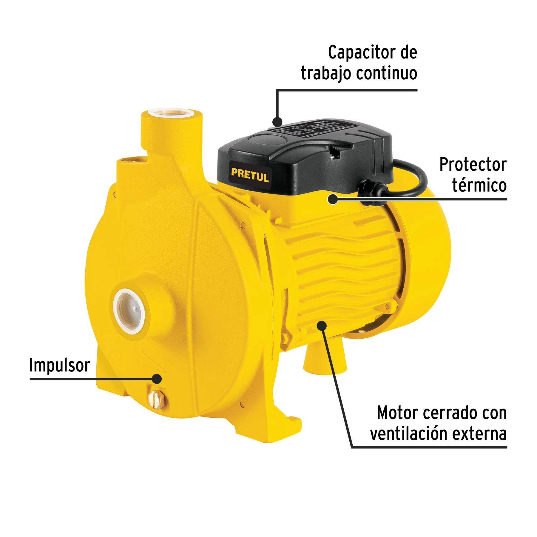 Bomba centrífuga para agua modelo europeo, 3/4 HP - Image 2